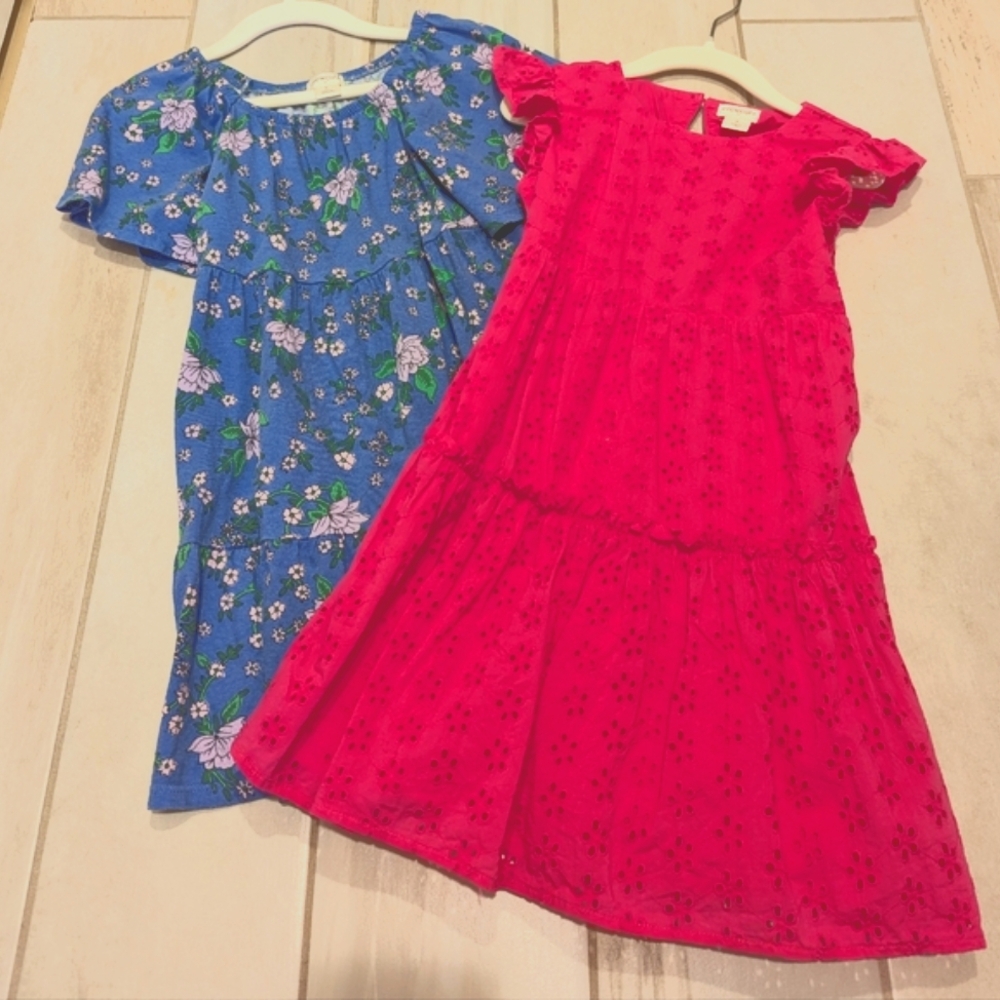 J. Crew Crewcuts Dress Bundle Eyelet Floral Pink Blue 5